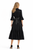Black Contrast-Trim Asymmetric Tiered Shirt Dress