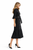 Black Contrast-Trim Asymmetric Tiered Shirt Dress