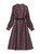 V-Neck Geometric Print Silk Midi Dress with Belt