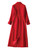 Red Longline Military Wool Coat with Double-Breasted Front