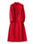 Red Longline Military Wool Coat with Double-Breasted Front