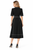Black Mandarin-Collar Contrast-Stitch Sheath Dress