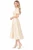 Beige Floral-Print V-Neck Silk-Blend Midi Dress