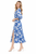 Blue and White Mosaic Print Boho Midi Dress