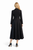 Black Tweed Pleated Midi Coat Dress
