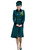 Forest Green Military Style Double-Breasted Coat with Gold Buttons