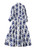 Ikat Batik Print V-neck Wrap Dress in Blue