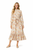 Boho Long Sleeve Floral Print Ruffled Midi Dress