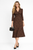 Abstract Print Ruched Front Flared Midi Silk Dress with 1930's Style