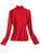 Red Turtle Neck Knit Top and High-Waist Pleated Midi Skirt Set
