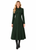 Green High Neck Military-style Structured Longline Coat