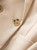 Beige Double-Breasted Peak-Lapel Tailored Blazer