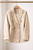 Beige Double Breasted Peak Lapel Blazer