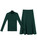 Dark Green Turtleneck Top and Pleated Midi Skirt Set