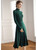 Dark Green Turtleneck Top and Pleated Midi Skirt Set