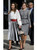 Queen Rania of Jordan in st1riped chiffon skirt
