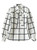 Windowpane Check Blouse and Satin Pencil Skirt Set with Pussy Bow Detail