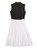 Black Knit Top and White Knife-Pleated Skirt Set