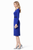 Royal Blue Body-hugging Jersey Sheath Dress with Black Waistline