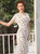White Polka Dot Print Short Sleeve Ruffled Midi Tea Dress