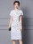 White Polka Dot Print Short Sleeve Ruffled Midi Tea Dress