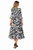 Vintage Floral High-Neck Crochet-Trim Midi Dress