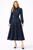 Victorian Navy Polka Dot Print Puffy Pleated Dress