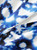 Blue Space Print Boat Neck Fit-and-Flare Dress with 3/4 Sleeves