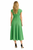 Green Darted-Bodice Fit-and-Flare Midi Dress