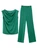 Emerald Draped Top and High-Waisted Palazzo Pants Set