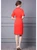 Red Shirt Dress with Button Front and Shirt Collar