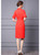 Scarlet Red Button-Front Midi Shirt Dress