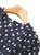 Vintage Navy Polka Dot Pleated Midi Dress with Belted Waist