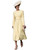 Yellow Wrap-Waist Long-Sleeve A-Line Dress