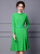 Bright Green Zip-Front Belted Coat Dress