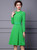 Green Belted High Neck Zip Front Fit-and-Flare Coat Dress
