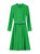 Green Belted High Neck Zip Front Fit-and-Flare Coat Dress