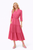 Hot Pink Cotton Chiffon Tiered Dress with Mandarin Collar