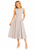 Sleeveless Fit And Flare Midi A-line Dress in Beige