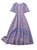 Lilac Multi Flutter Sleeve Fit-and-Flare Chiffon Midi Dress