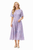 Lilac Multi Flutter Sleeve Fit-and-Flare Chiffon Midi Dress