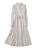 White/Black Polka Dot High-Neck Ruffled Midi Dress