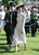 White Polka Dot High-Neck Ruffle Midi Dress