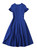 Navy Flutter-Sleeve A-Line Midi Dress