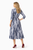 Navy and white Zebra Printed Belted Cotton Dress