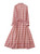 Red Aztec Printed Button-Down Shirt with Belted Waist
