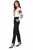 White Embroidered Blouse & Black Cigarette Trousers Set