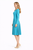 Teal Fit-and-Flare Midi Pleated Dress with Square Neck