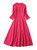 Fuchsia 3/4-Sleeve Fit-and-Flare Midi Dress