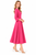 Fuchsia 3/4-Sleeve Fit-and-Flare Midi Dress